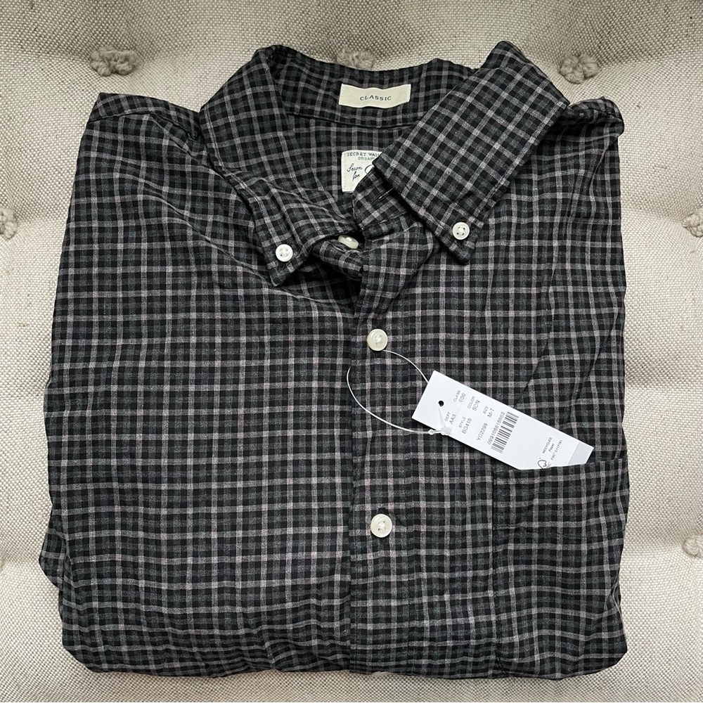NWT JCrew Tall Secret Wash Long Sleeve Cotton Shirt | M